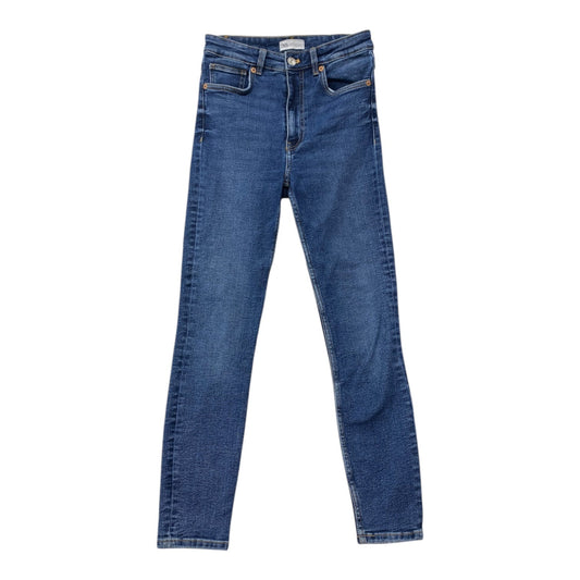 Jeans Skinny By Zara In Blue Denim, Size:6