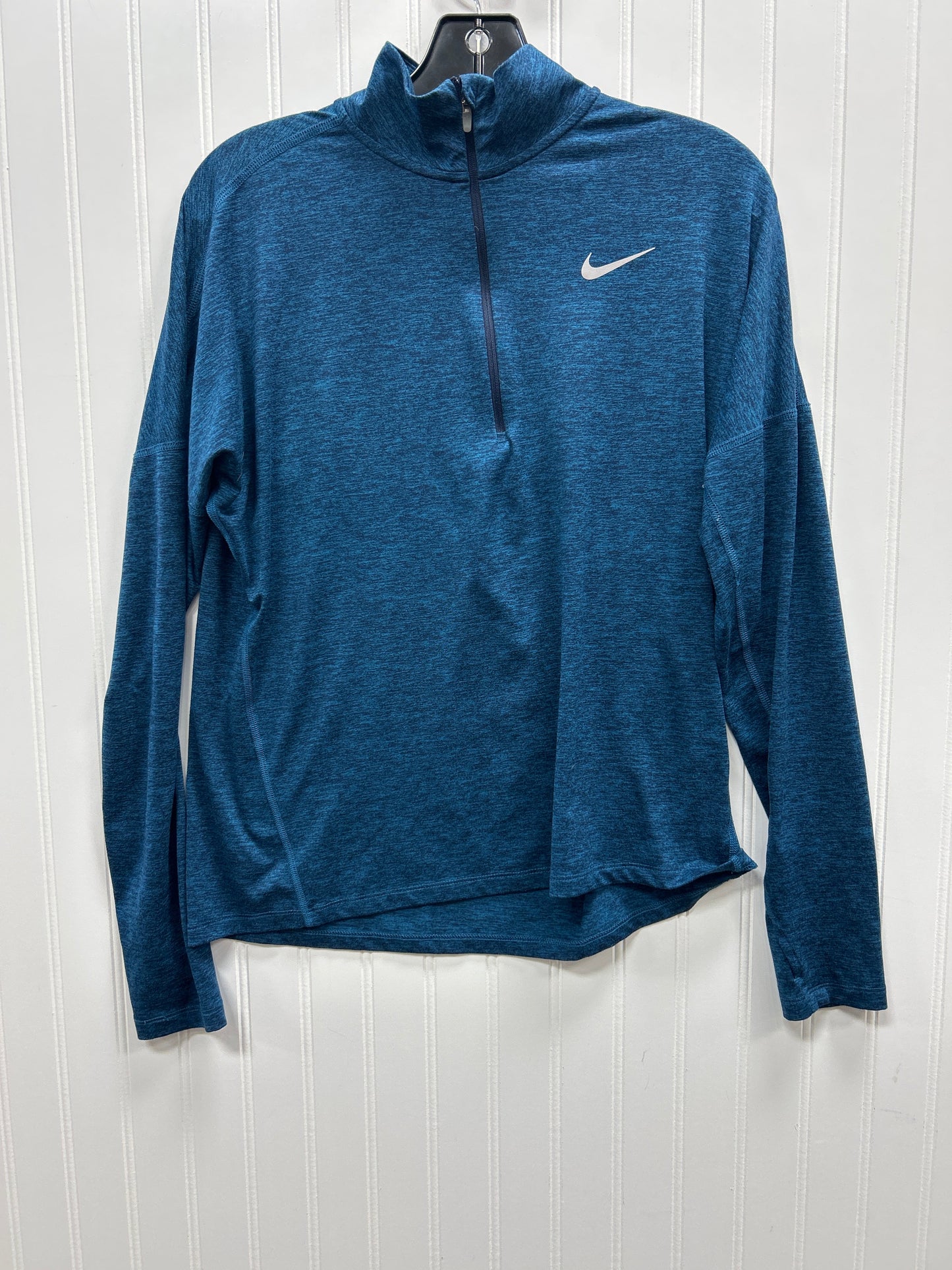 Athletic Top Ls Collar By Nike In Blue, Size:M