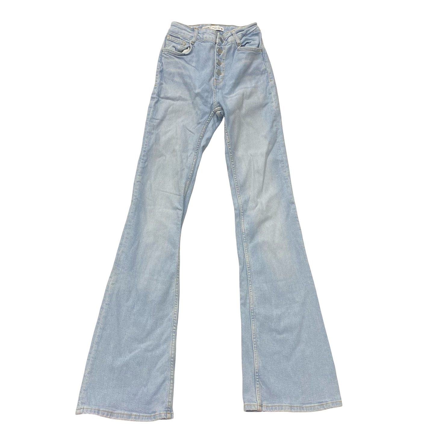 Jeans Flared By Zara In Blue Denim, Size:4