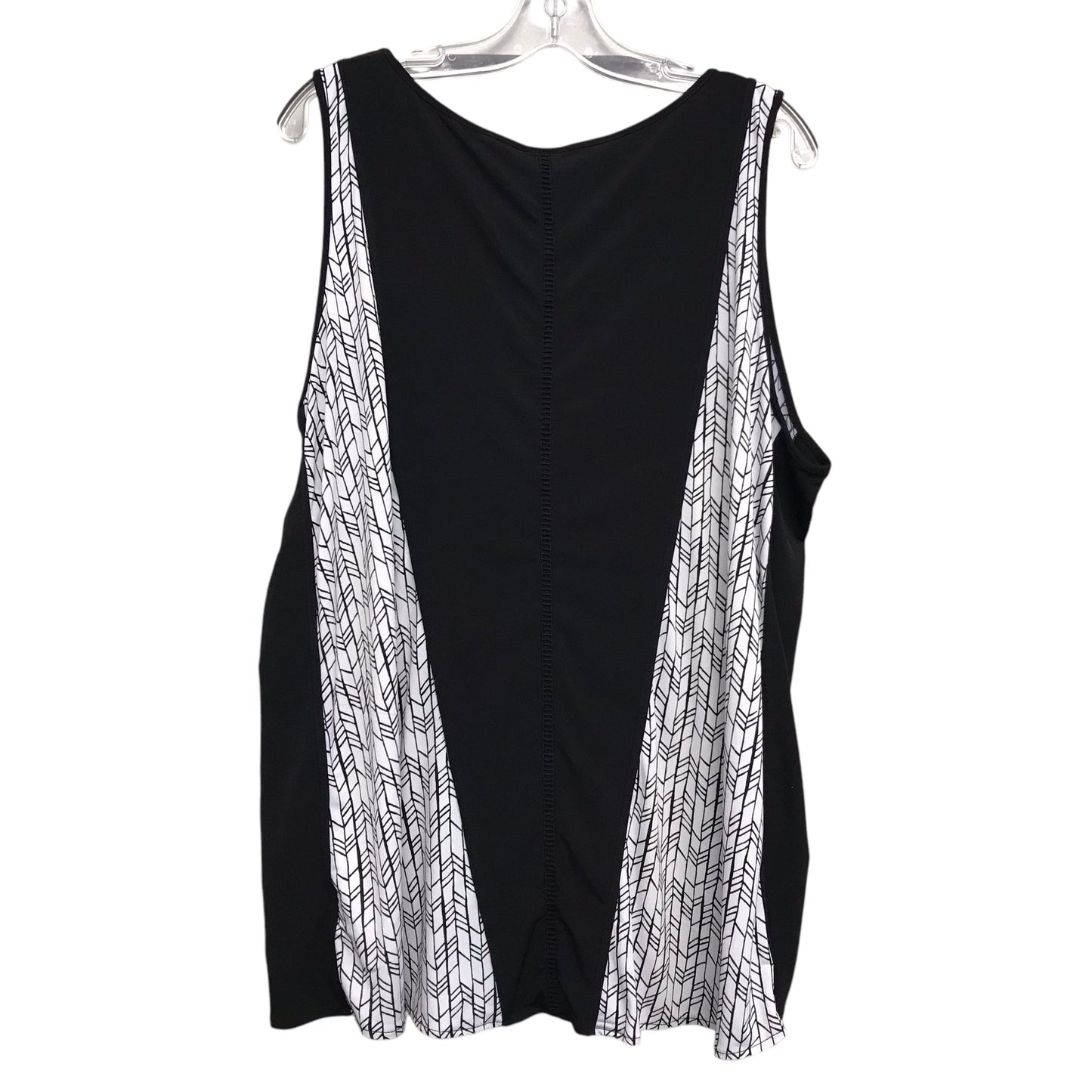 Top Sleeveless By Worthington In Black & White, Size:3X