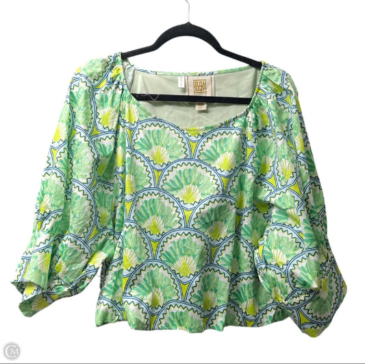 Top 3/4 Sleeve By EMILY MCCARTHY In Green, Size: 2x