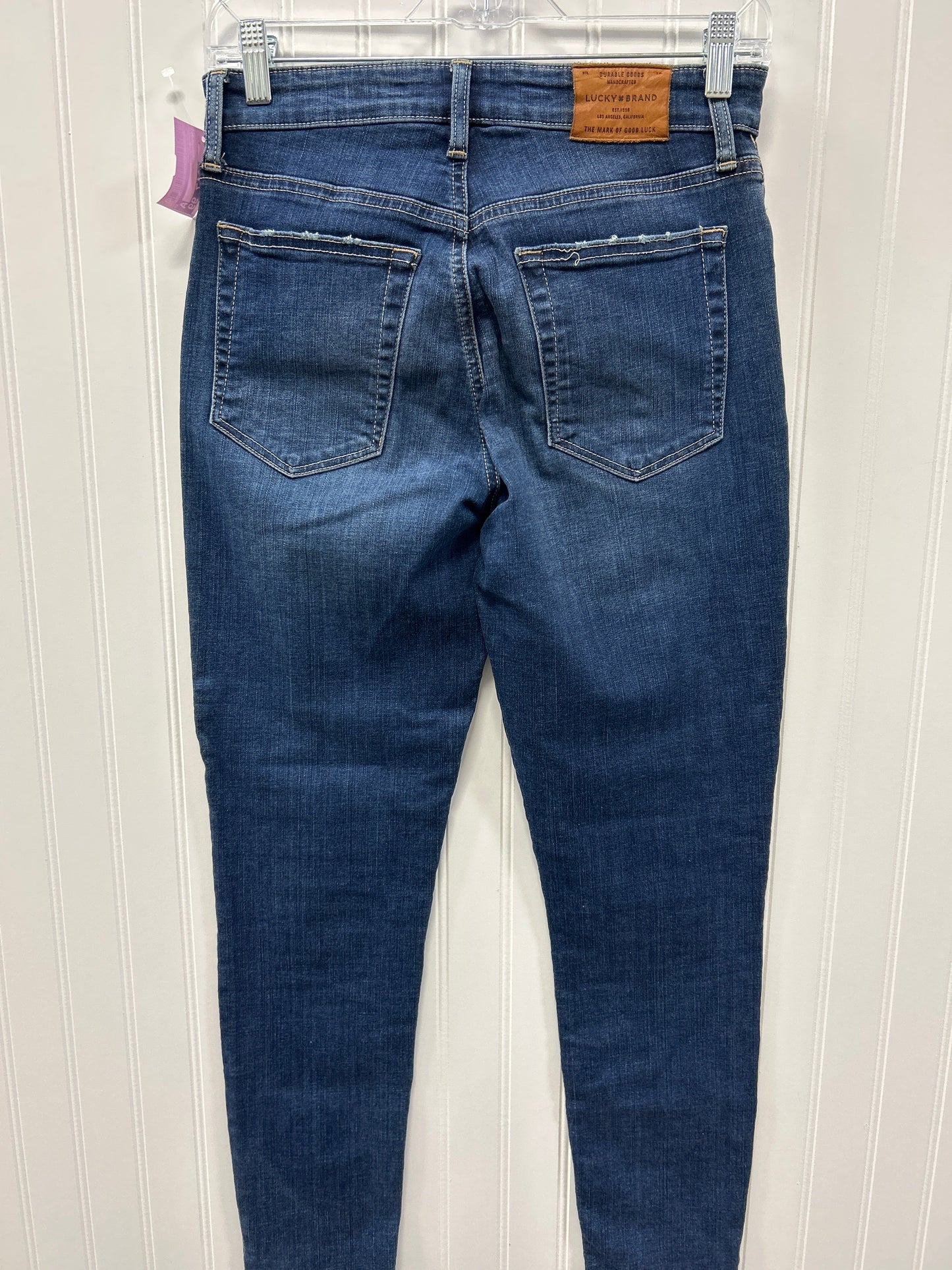 Jeans Skinny By Lucky Brand In Blue Denim, Size:4