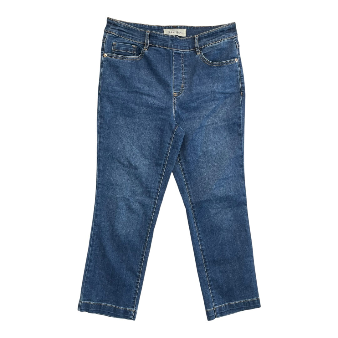 Jeans Straight By Tribal In Blue Denim, Size:8