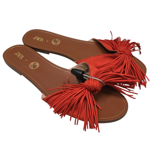 Shoes Flats By Zara In Orange, Size:10.5