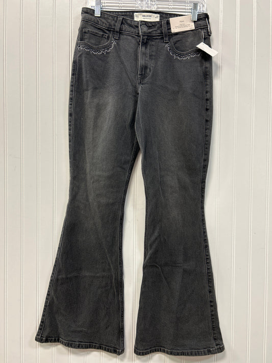 Jeans Flared By Hollister In Black Denim, Size:6