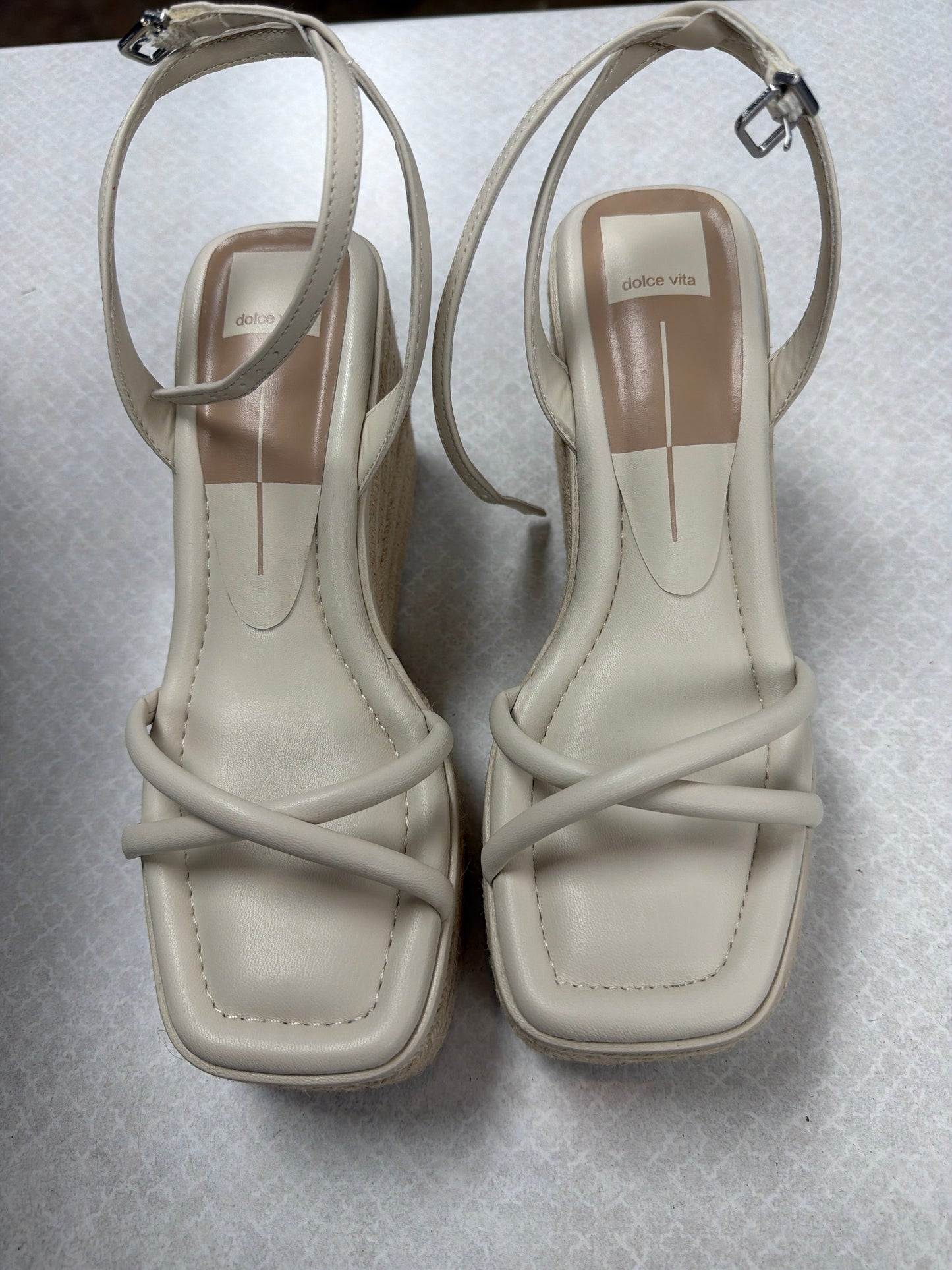 Sandals Heels Wedge By Dolce Vita In Cream, Size:8