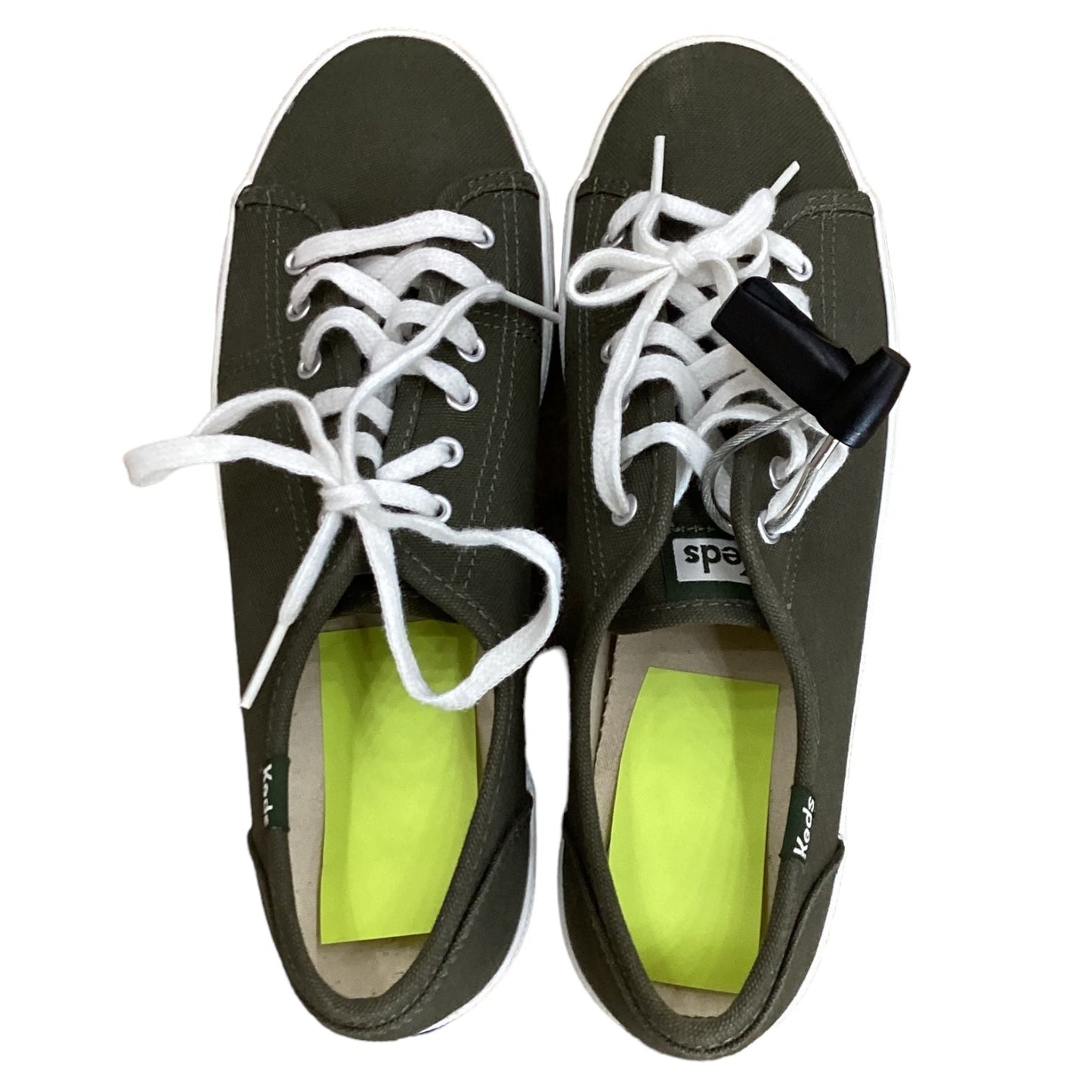Green Shoes Flats Keds, Size 7.5