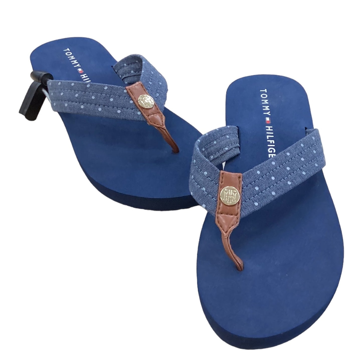 Blue Sandals Flip Flops Tommy Hilfiger, Size 8