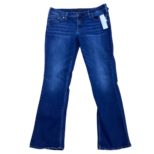 Blue Denim Jeans Boot Cut Silver, Size 16