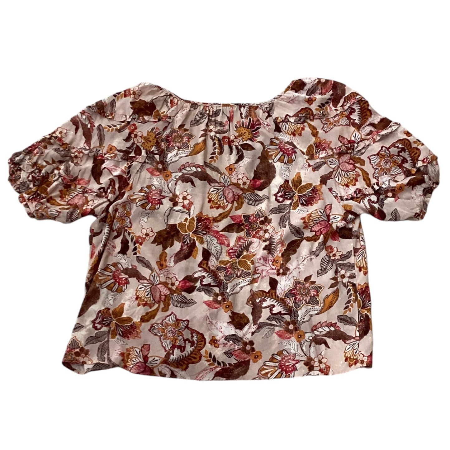 Top Short Sleeve By Inc In Red & Tan, Size: L