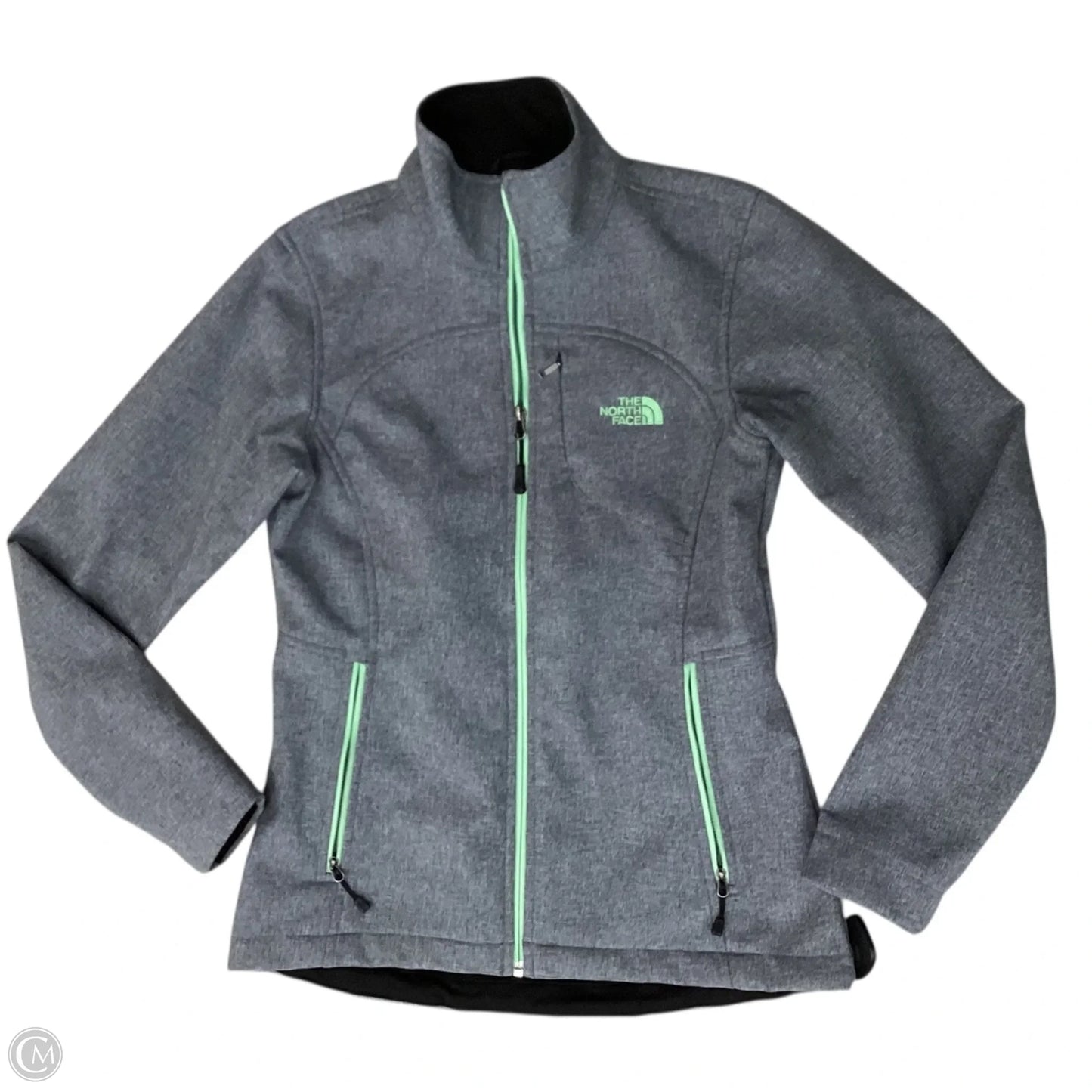 Athletic Jacket By The North Face In Green & Grey, Size: Sp