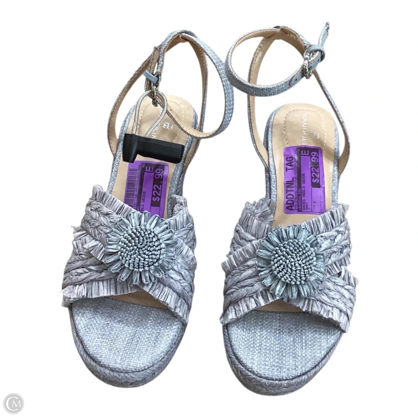 Shoes Heels Wedge By Bandolino In Grey, Size: 7