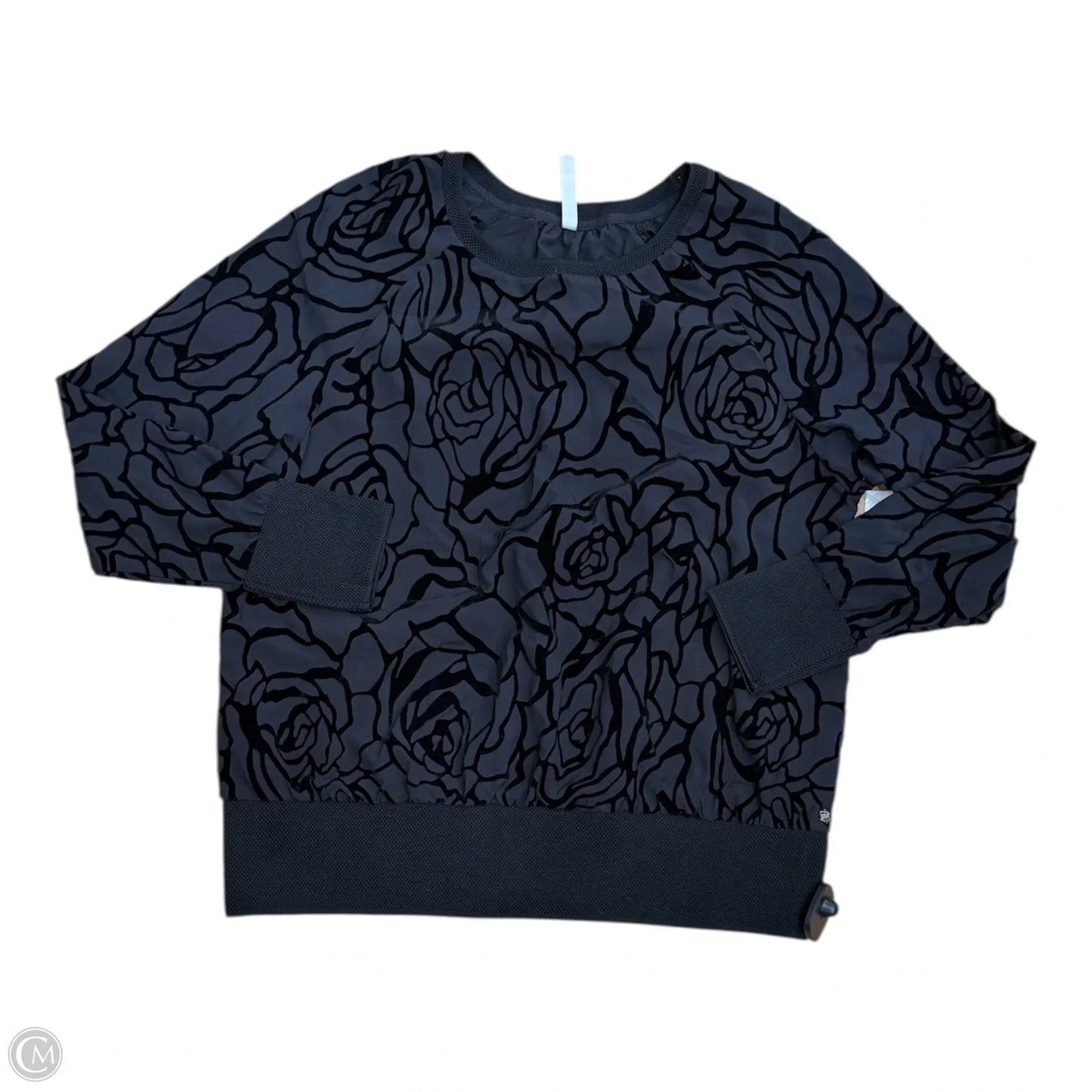Athletic Top Long Sleeve Crewneck By Fabletics In Black, Size: Xl