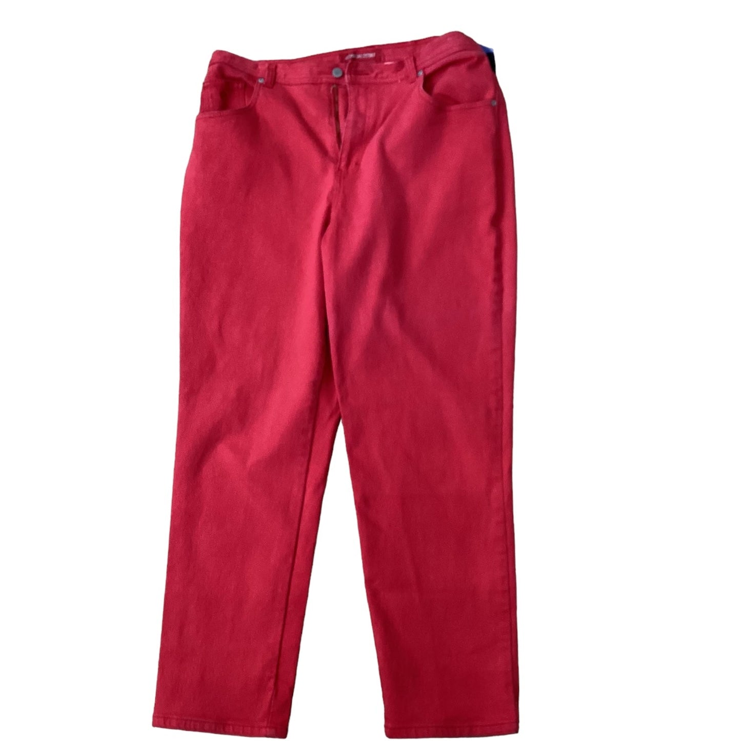 Red Jeans Straight Gloria Vanderbilt, Size 18