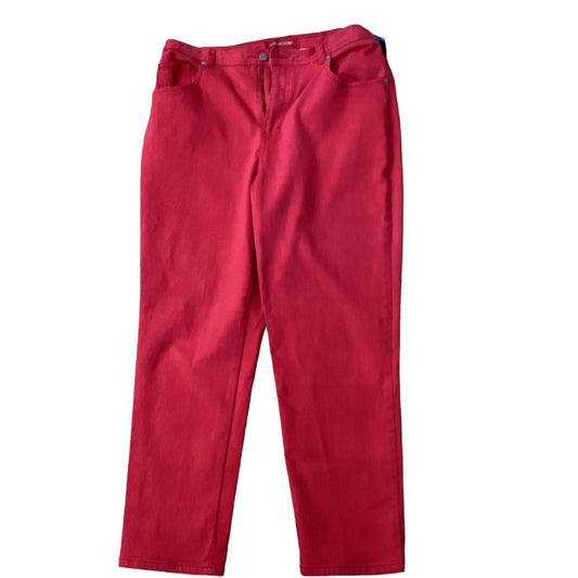 Red Jeans Straight Gloria Vanderbilt, Size 18