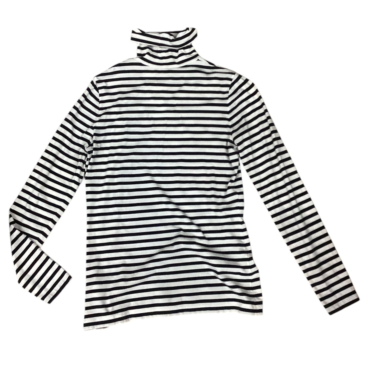 Top Long Sleeve By Lands End In Striped Pattern, Size: M