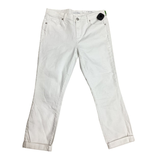 White Pants Cropped Loft, Size 8