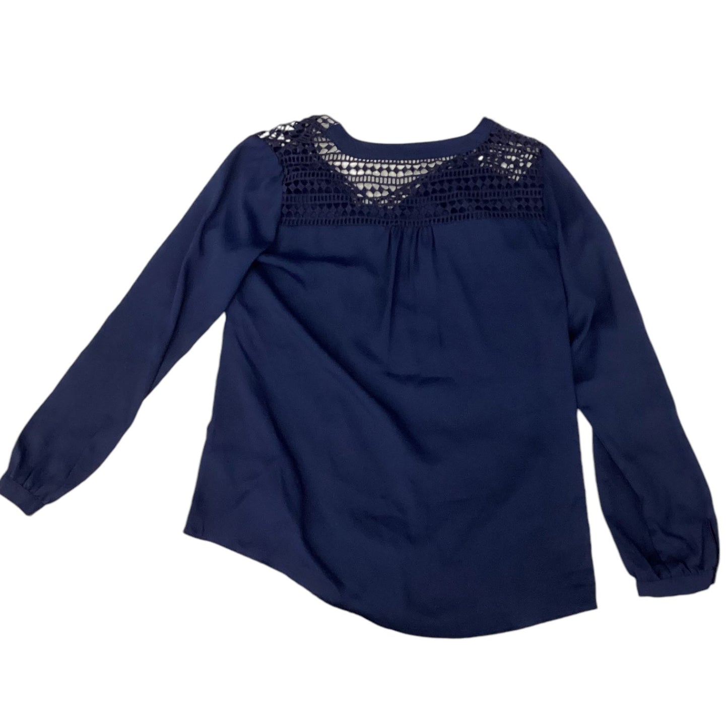 Blouse Long Sleeve By White House Black Market In Navy, Size: M