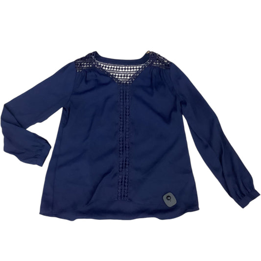 Blouse Long Sleeve By White House Black Market In Navy, Size: M