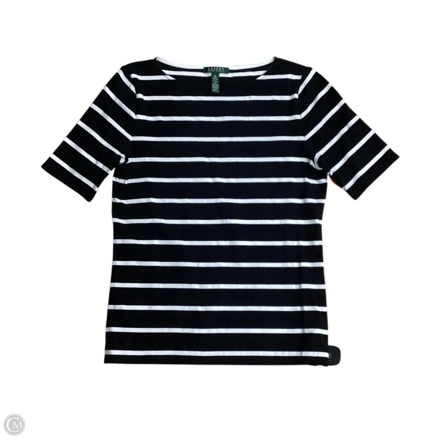 Top Short Sleeve By Ralph Lauren In Black & White, Size: Xl