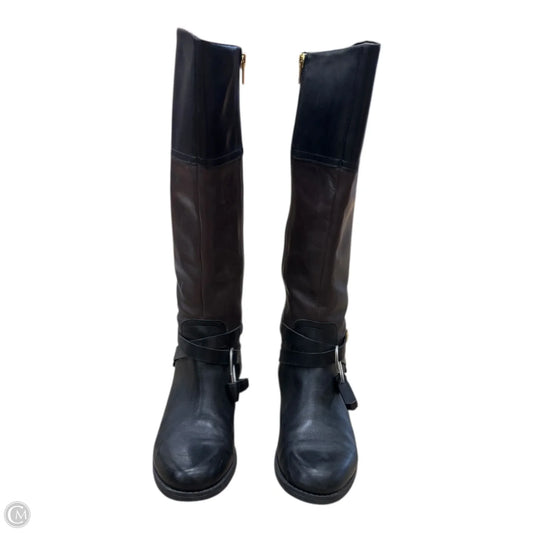 Boots Mid-calf Flats By Clothes Mentor In Black & Brown, Size: 6