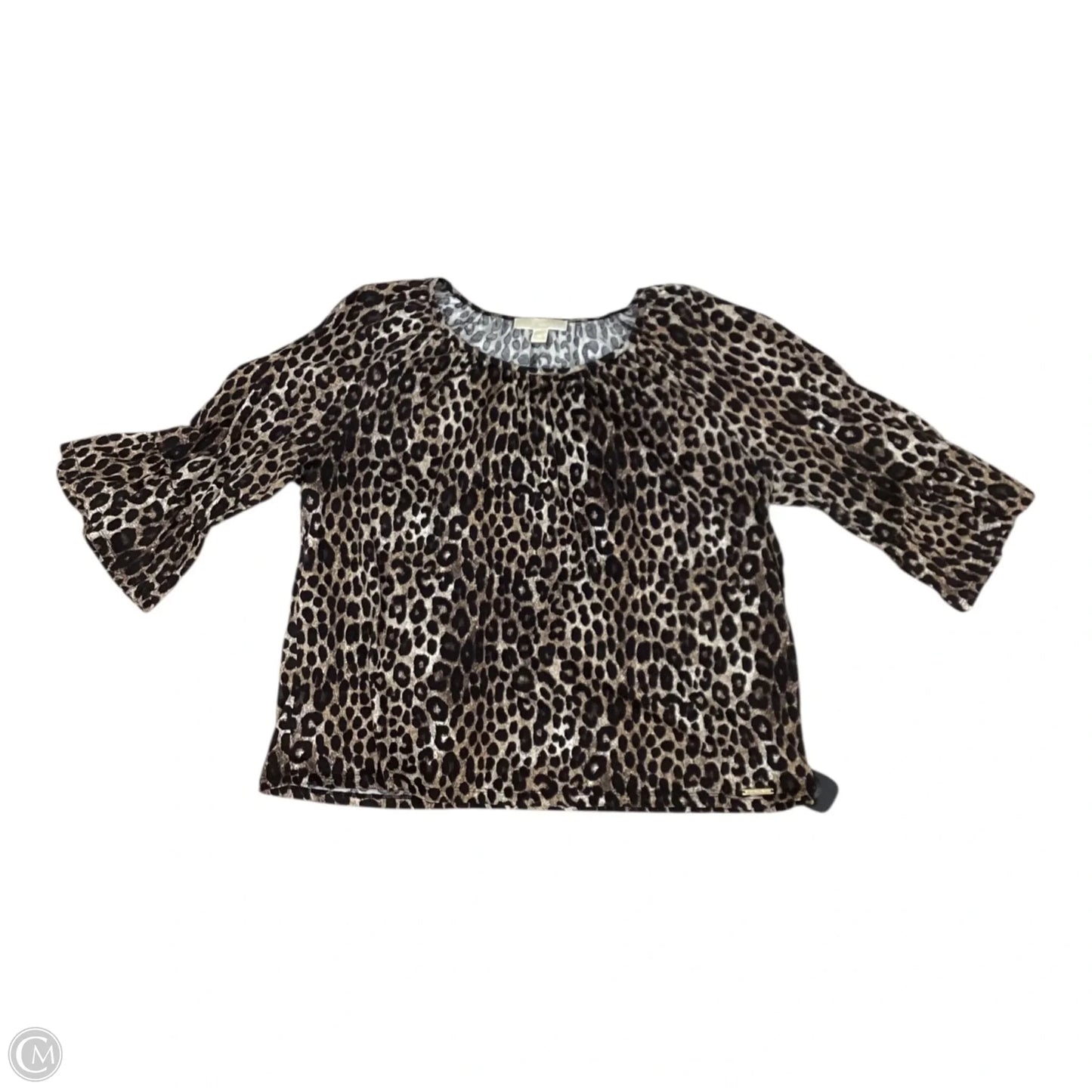 Top 3/4 Sleeve Designer By Michael Kors In Animal Print, Size: Xl