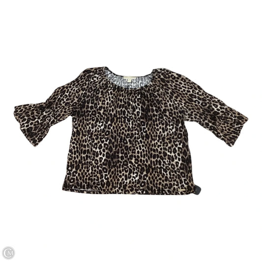 Top 3/4 Sleeve Designer By Michael Kors In Animal Print, Size: Xl