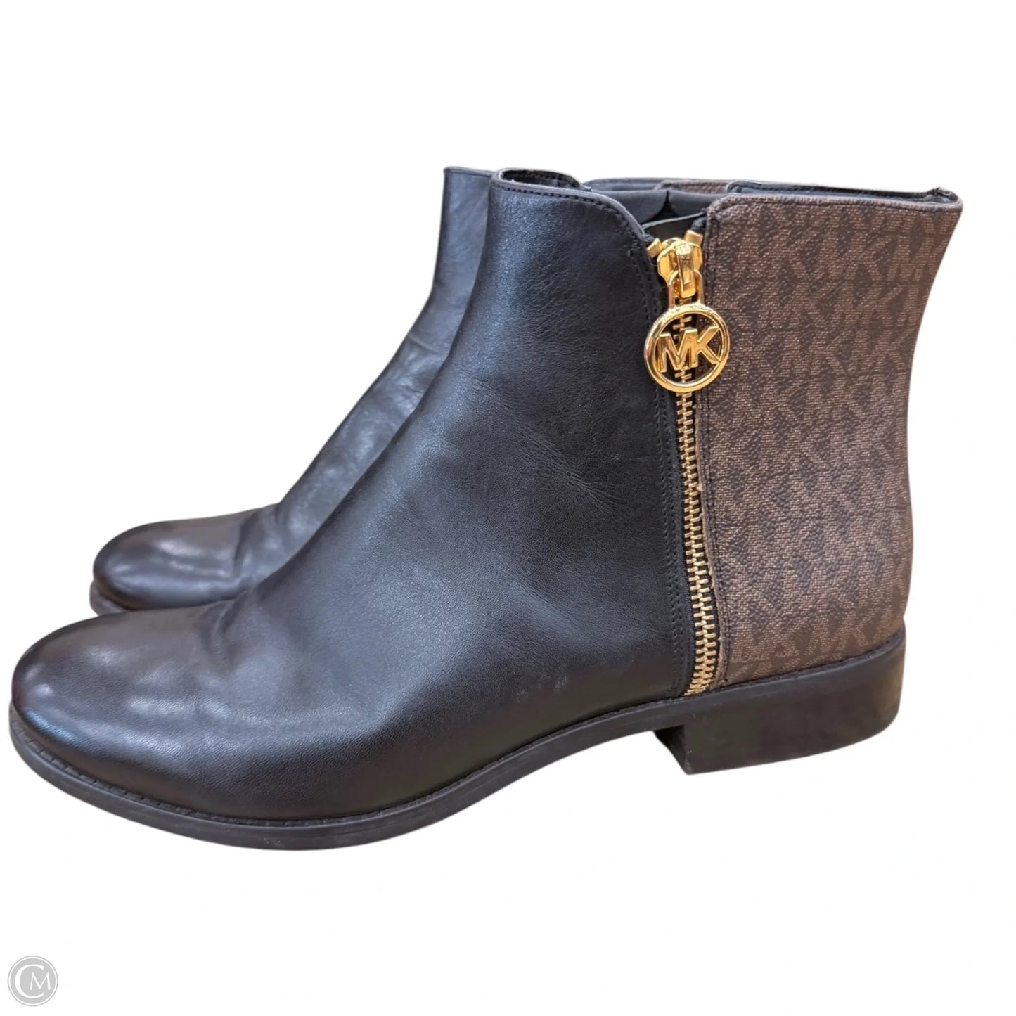 Boots Designer By Michael Kors In Black & Brown, Size: 10