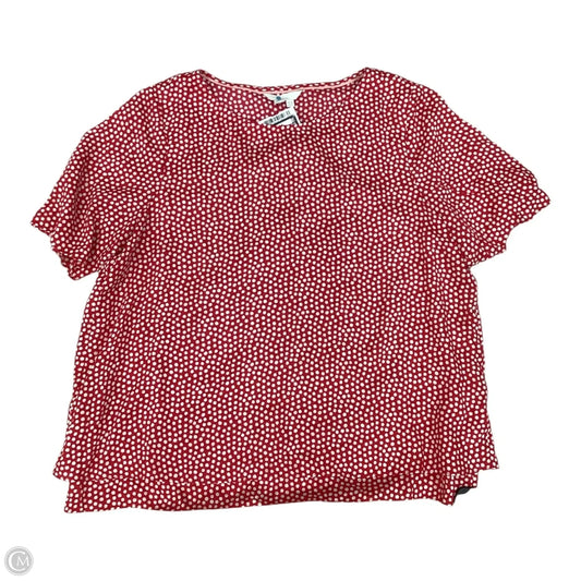Blouse Short Sleeve By Boden In Red & White, Size: L