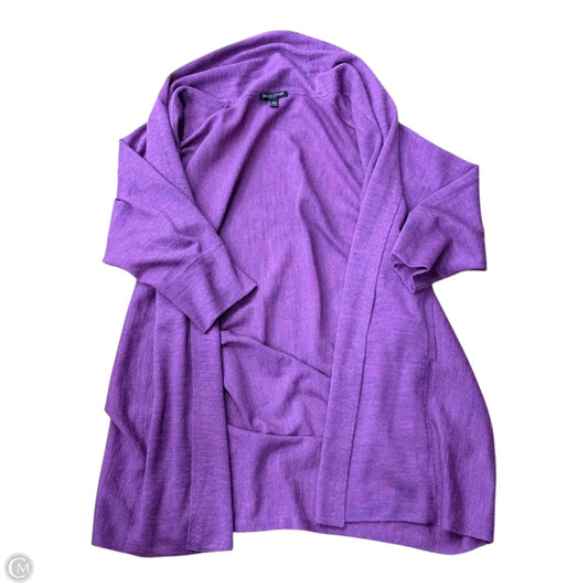 Sweater Cardigan By Eileen Fisher In Purple, Size: Mp