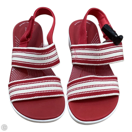 Sandals Flats By Clarks In Cream & Red, Size: 8