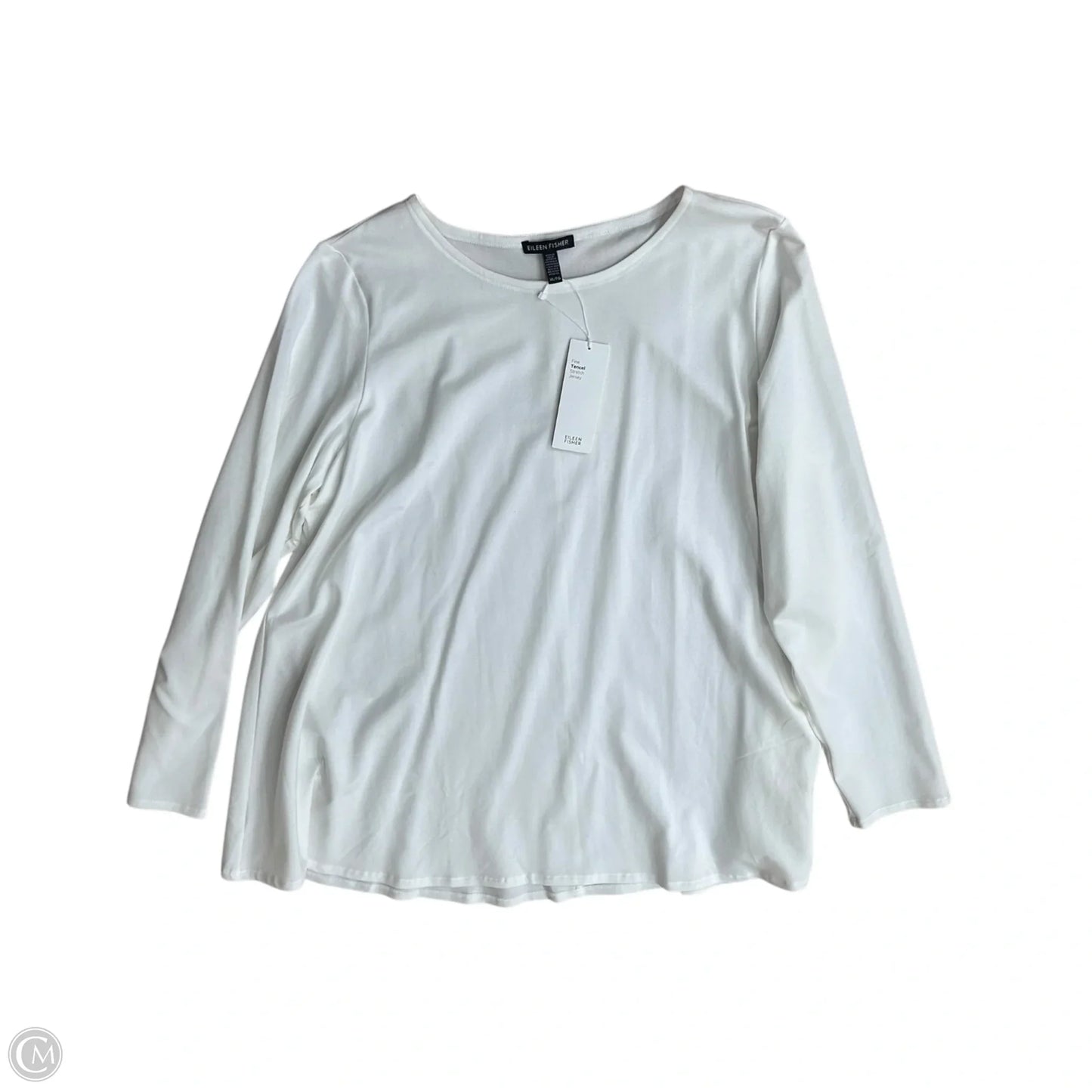 Top Long Sleeve Basic By Eileen Fisher In White, Size: Xl