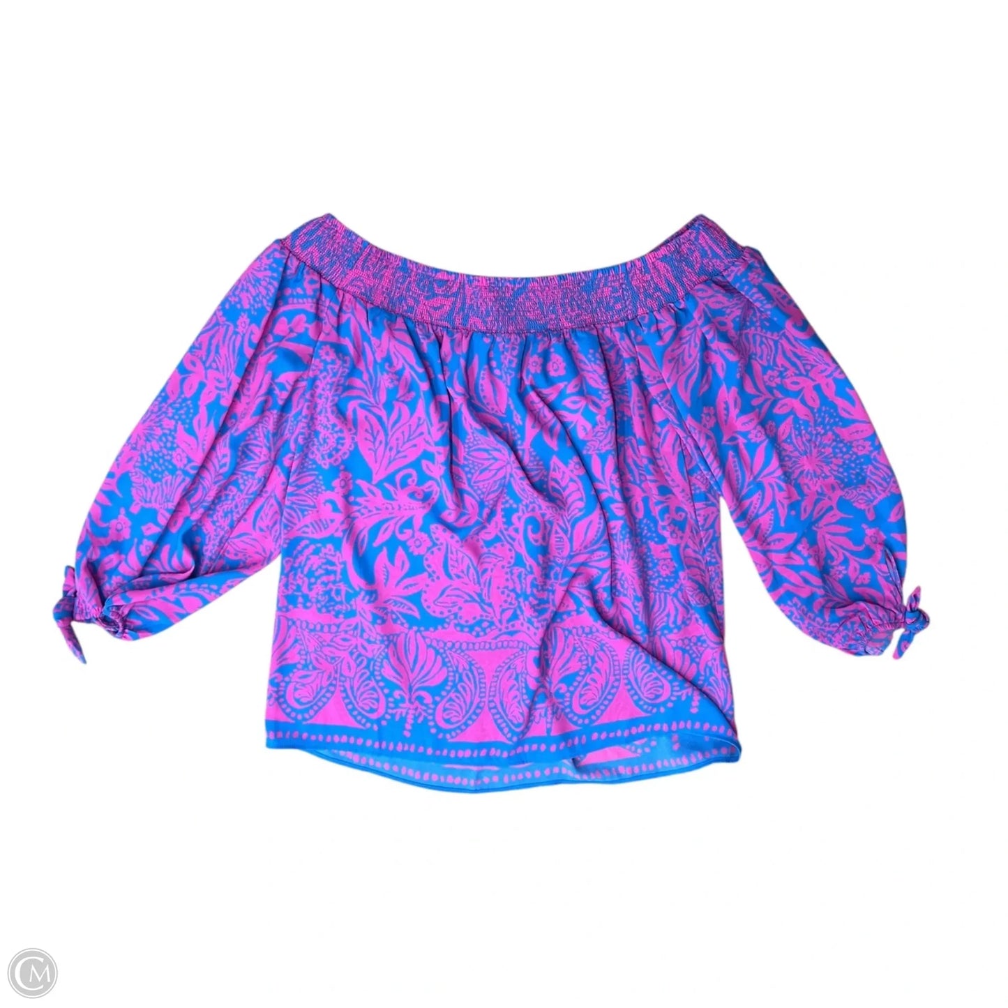 Blouse Designer By Lilly Pulitzer In Blue & Pink, Size: M