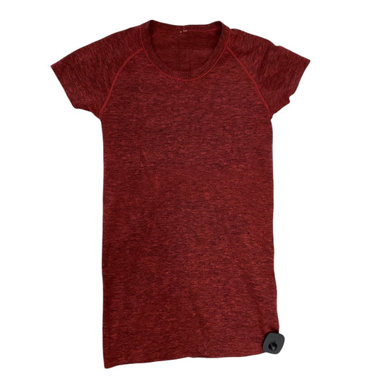 Athletic Top Short Sleeve By Lululemon In Red, Size: M