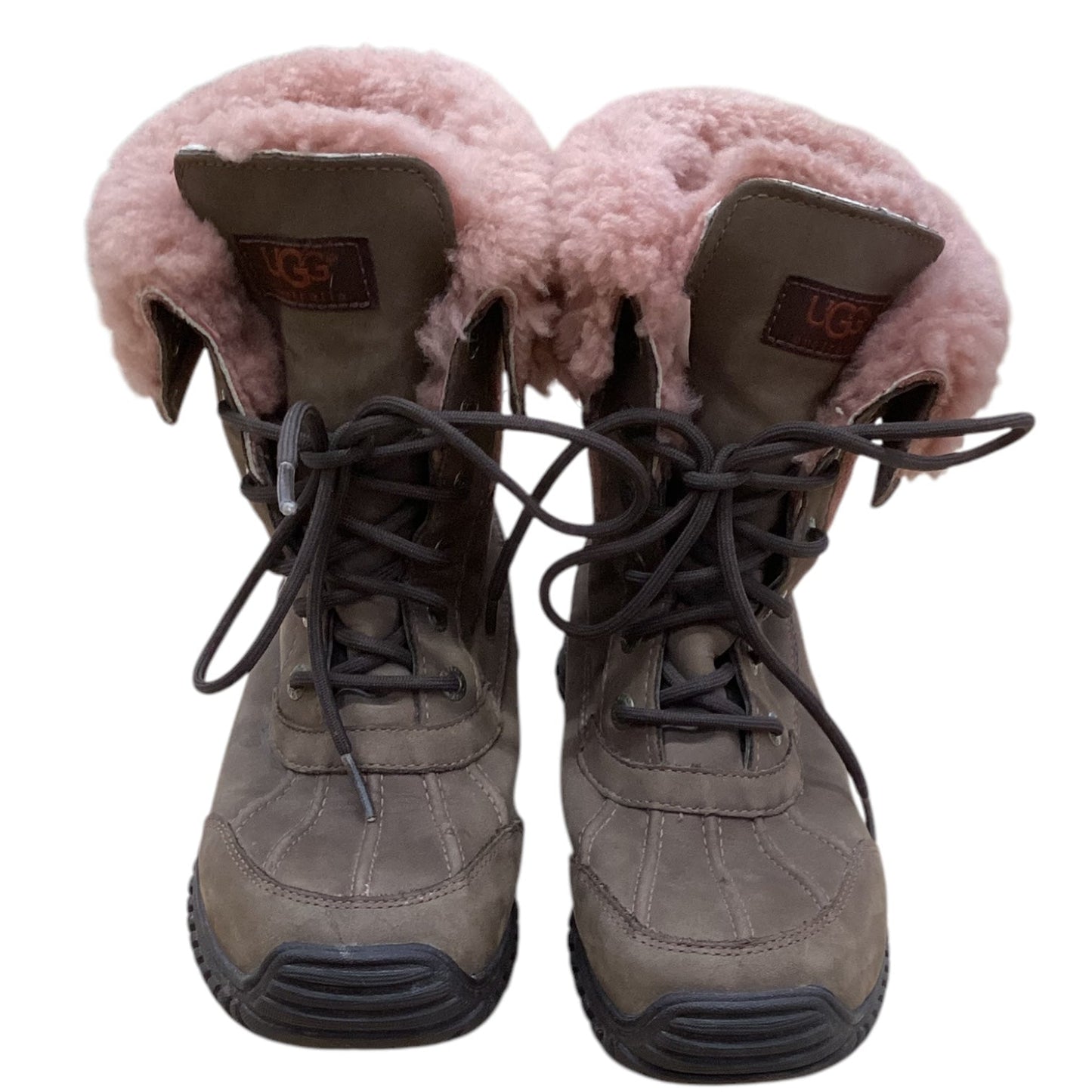 Boots Snow By Ugg In Brown & Pink, Size: 7