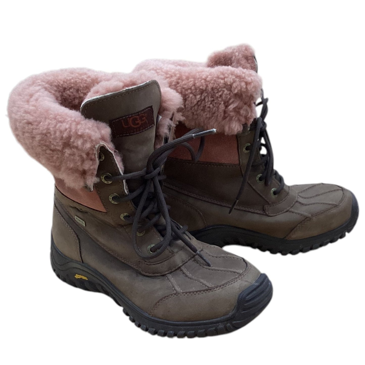 Boots Snow By Ugg In Brown & Pink, Size: 7