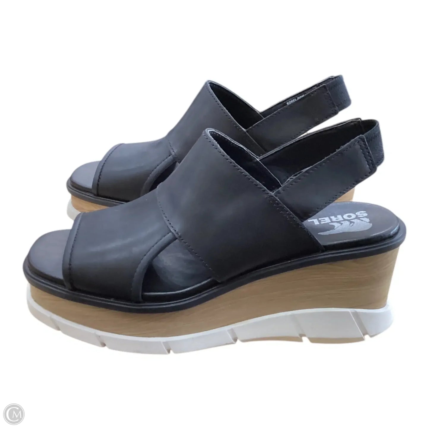 Sandals Heels Wedge By Sorel In Black, Size: 7.5