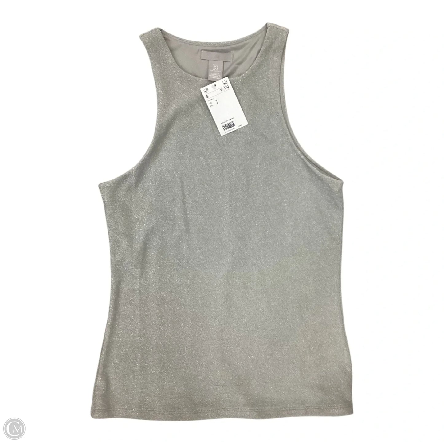 Top Sleeveless By H&m In Silver, Size: S