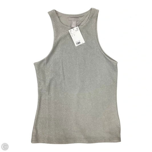 Top Sleeveless By H&m In Silver, Size: S