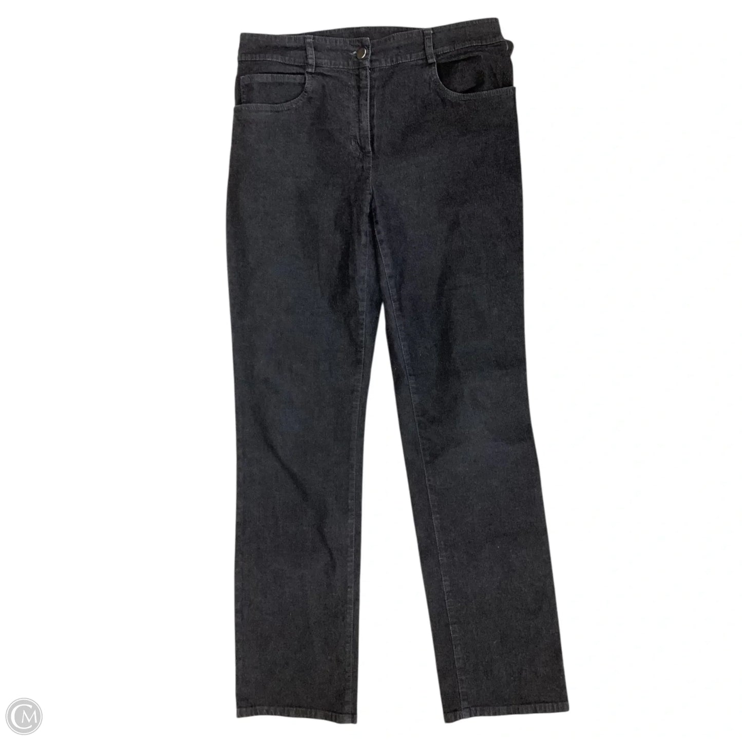 Jeans Straight By Eileen Fisher In Black Denim, Size: Xs