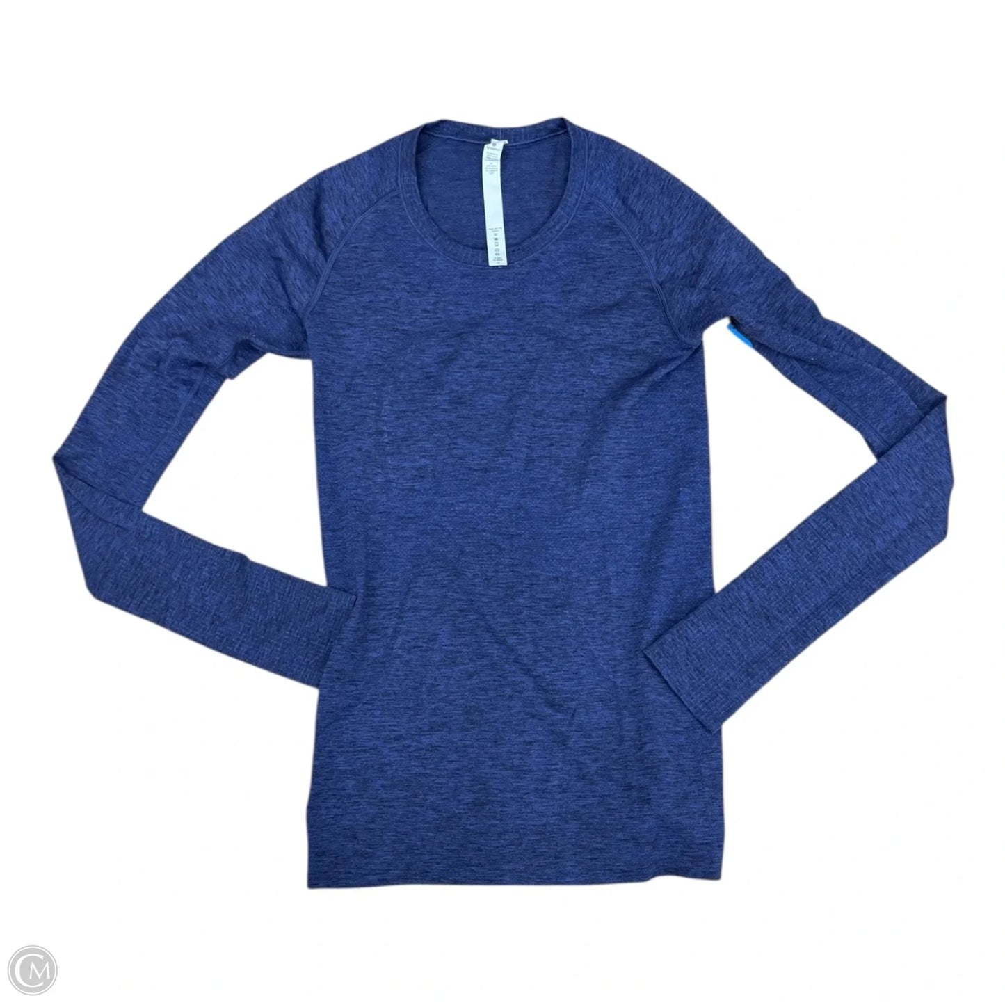 Athletic Top Long Sleeve Collar By Lululemon In Black & Purple, Size: 6