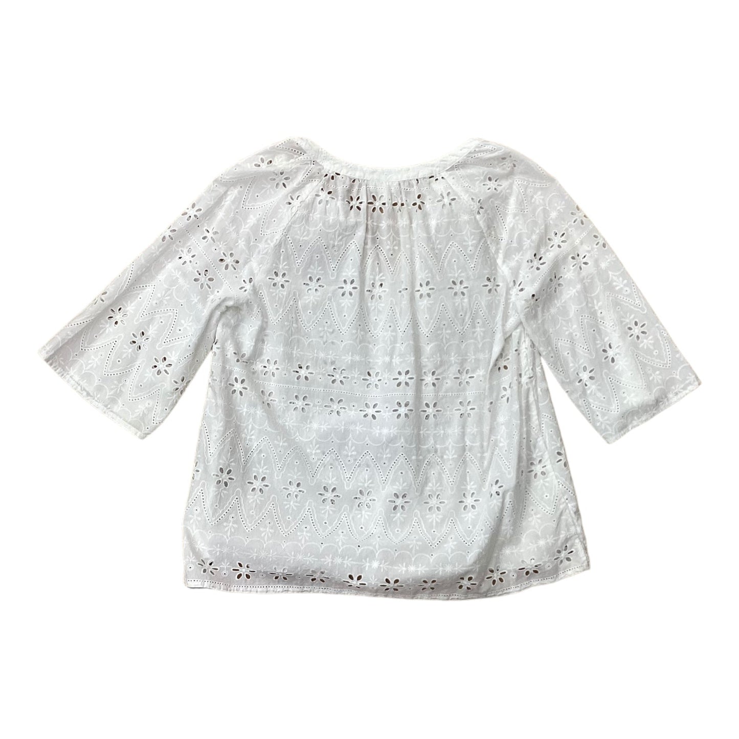 White Top 3/4 Sleeve J. Jill, Size M