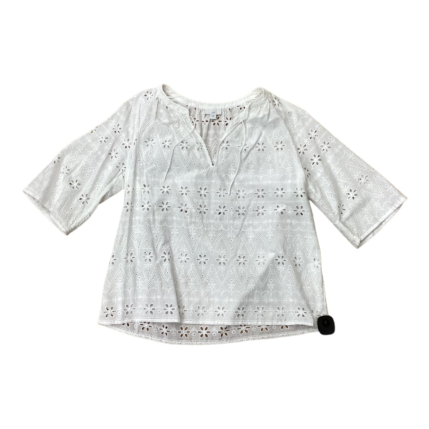 White Top 3/4 Sleeve J. Jill, Size M