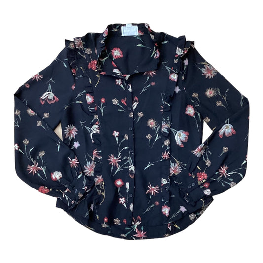 Floral Print Blouse Long Sleeve Clothes Mentor, Size M