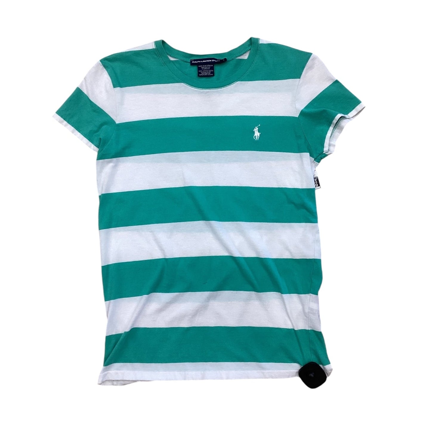 Top Short Sleeve By Ralph Lauren In Striped Pattern, Size: L