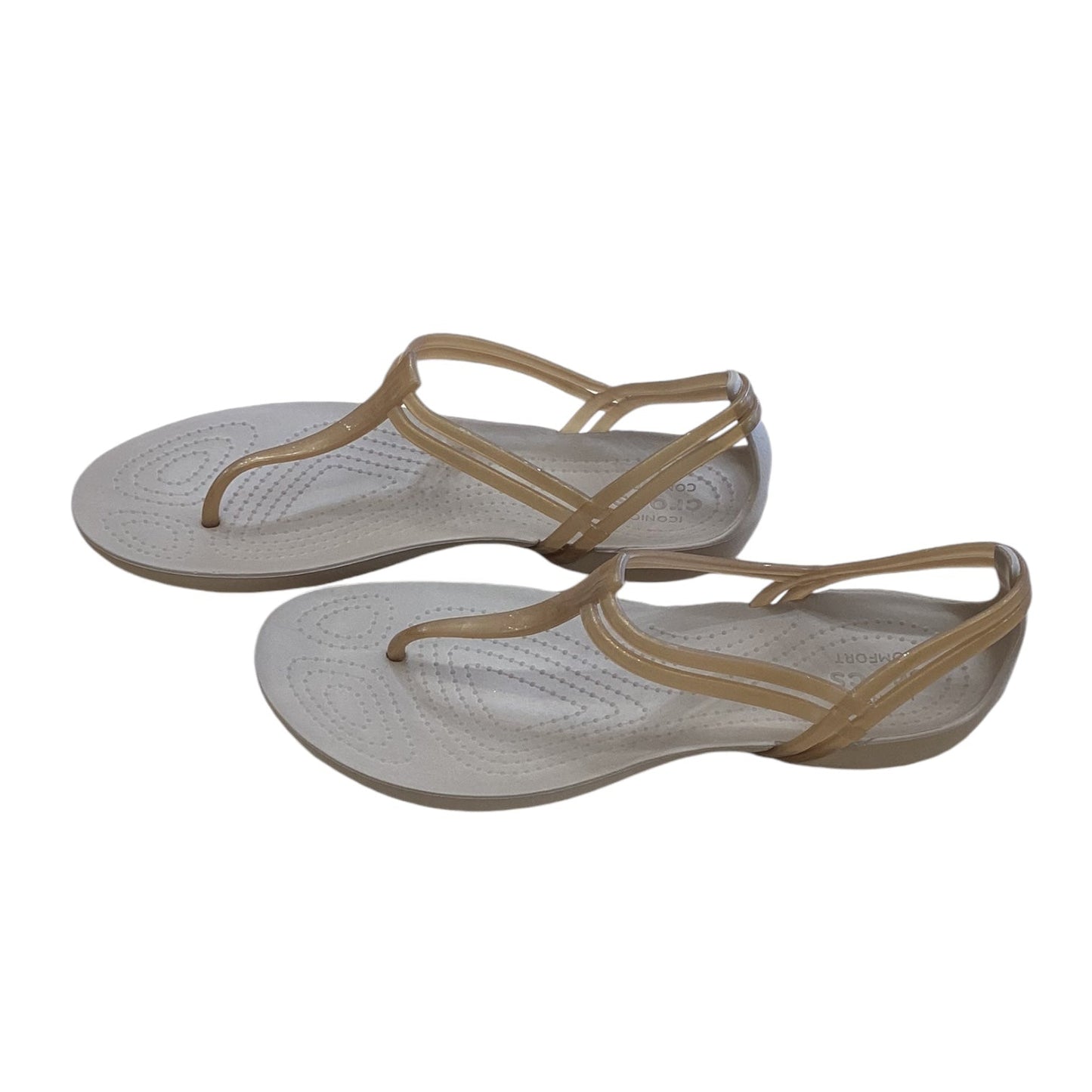 Sandals Flats By Crocs In Tan, Size: 9