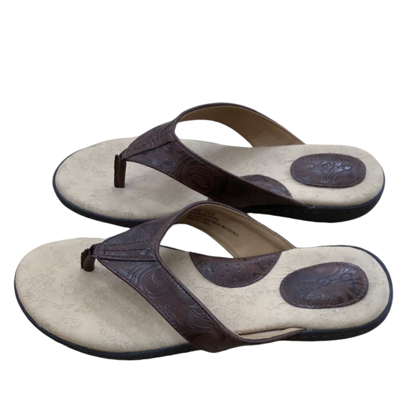 Sandals Flip Flops By Boc In Brown, Size: 9