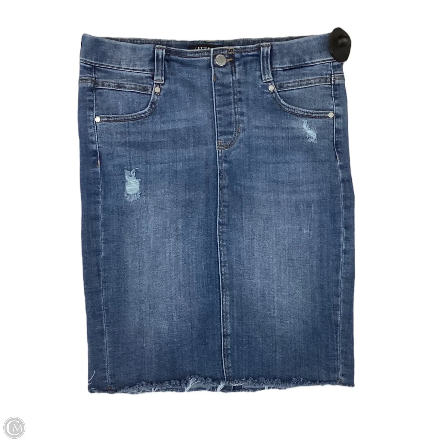 Skirt Midi By Liverpool In Blue Denim, Size: 6