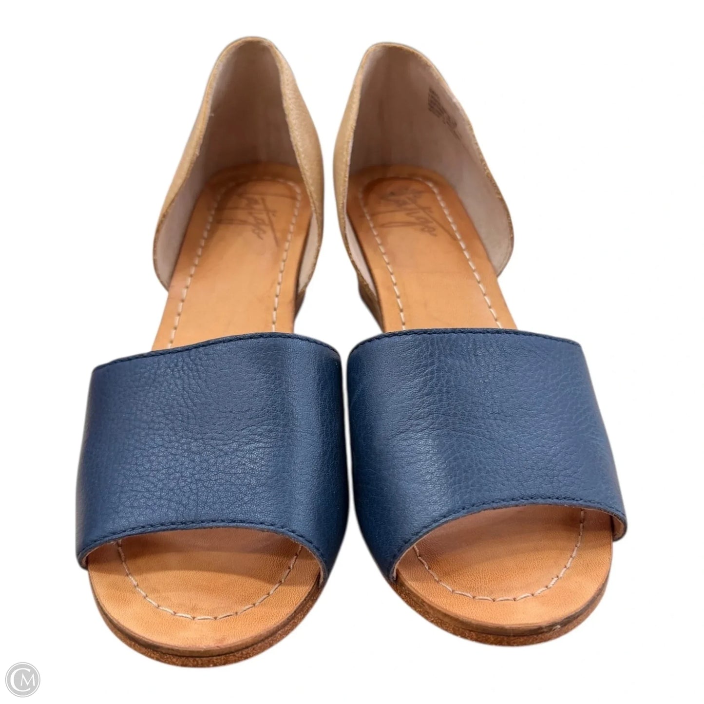 Sandals Heels Wedge By Cma In Blue & Brown, Size: 7