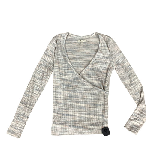 Top Long Sleeve Designer By Madewell In Blue & Pink, Size: S